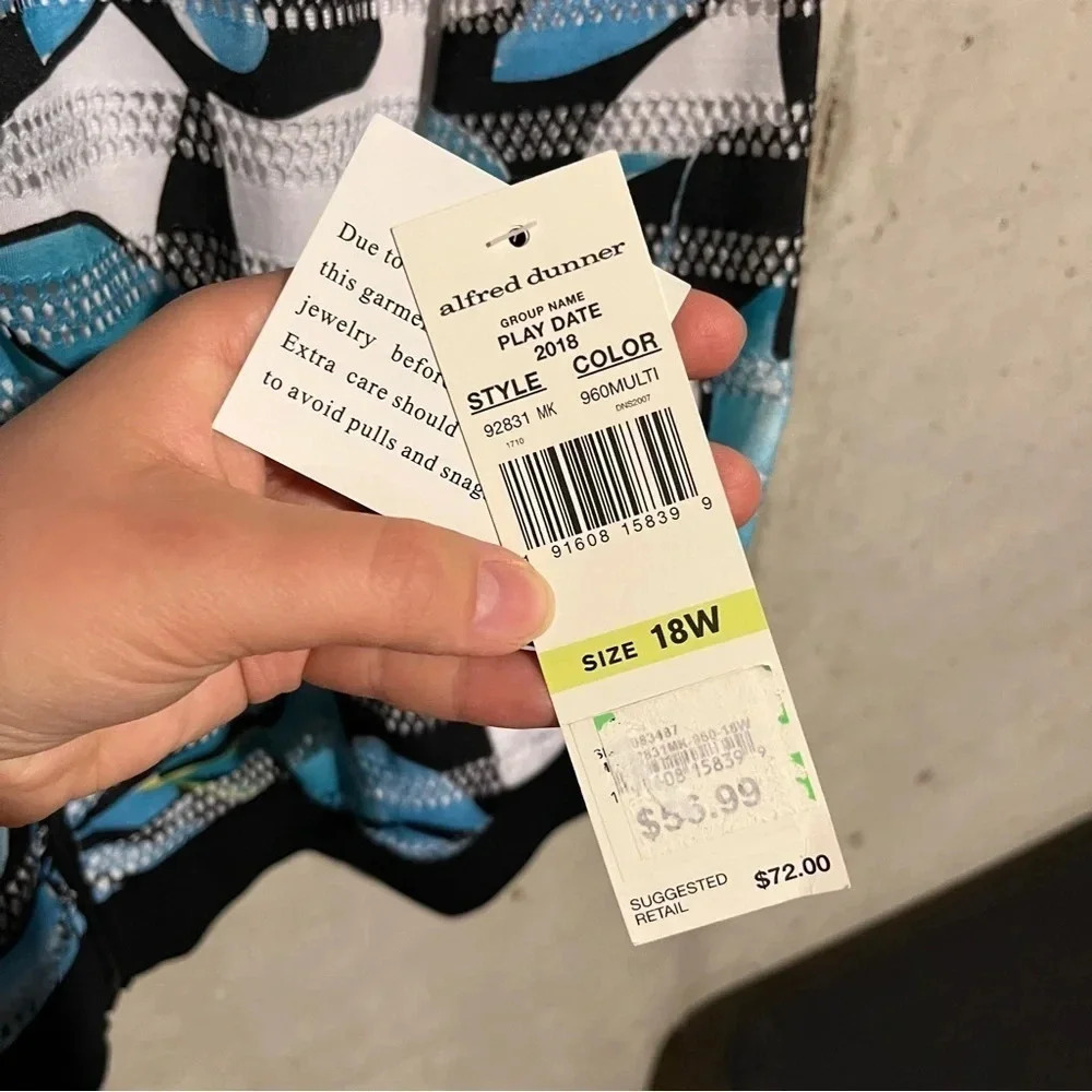 NWT Alfred Dunner Womens 18W Play Date Jacket Hawaiian Floral Tropical Zip Front - Picture 5 of 9